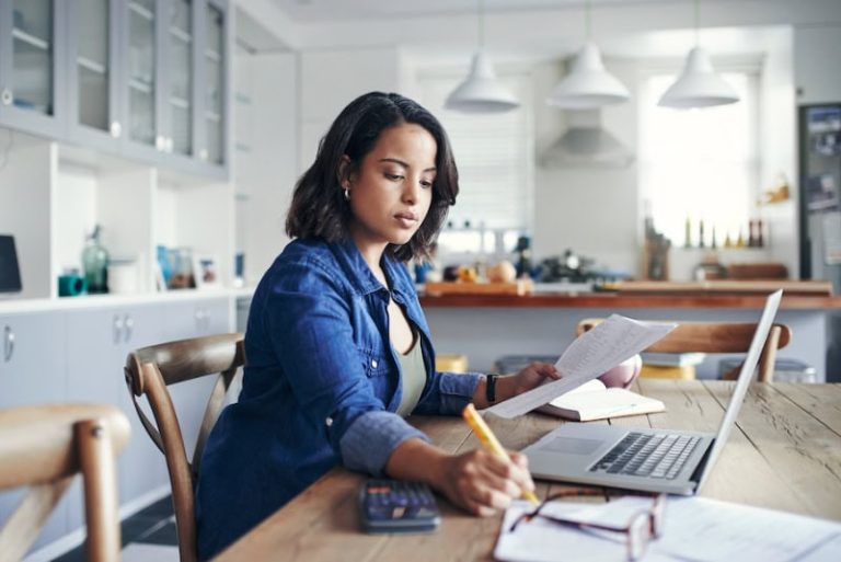 Ac B 010 Woman Doing Bills